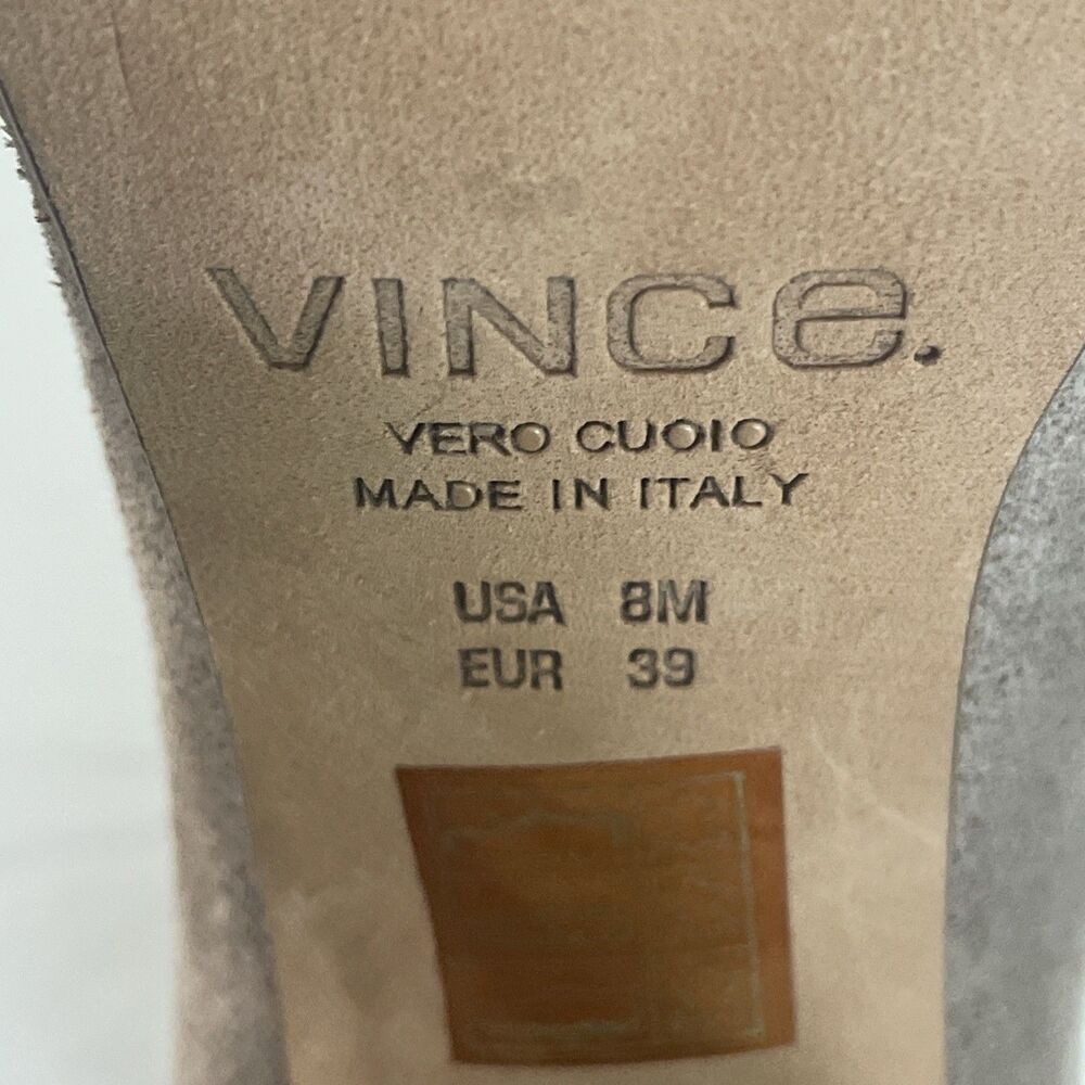 VINCE. Womens Taupe Gray Suede Leather Ankle Strap Booties Sandal Sz 8 - Picture 5 of 7
